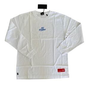 100 Thieves - Enter Infinity Crew Neck Long Sleeve Tee in White & Blue